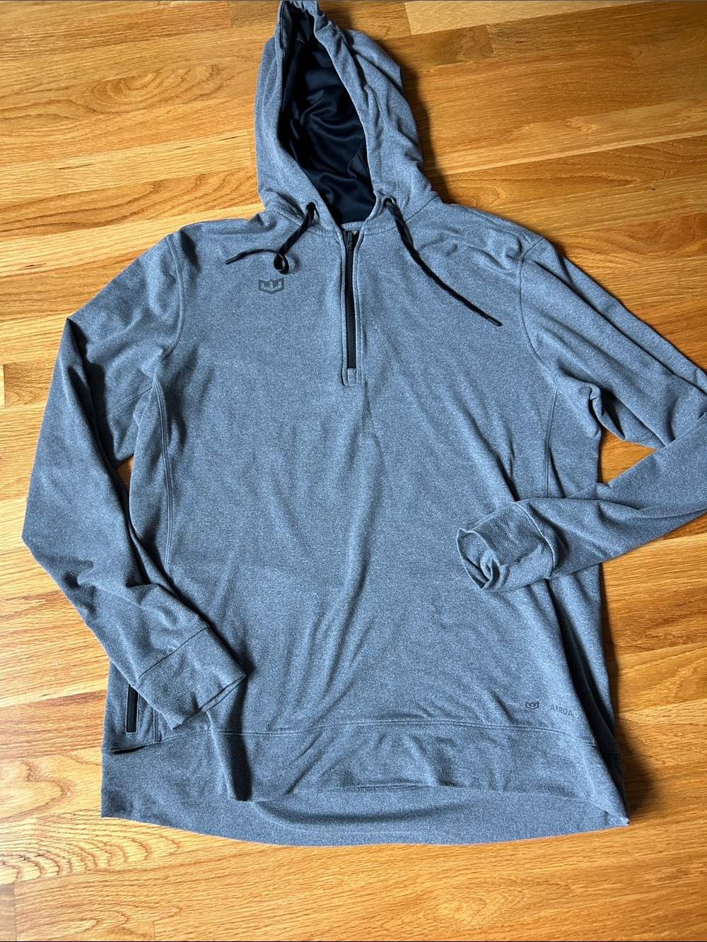 Men's Heather Gray Half-Zip Performance Hoodie